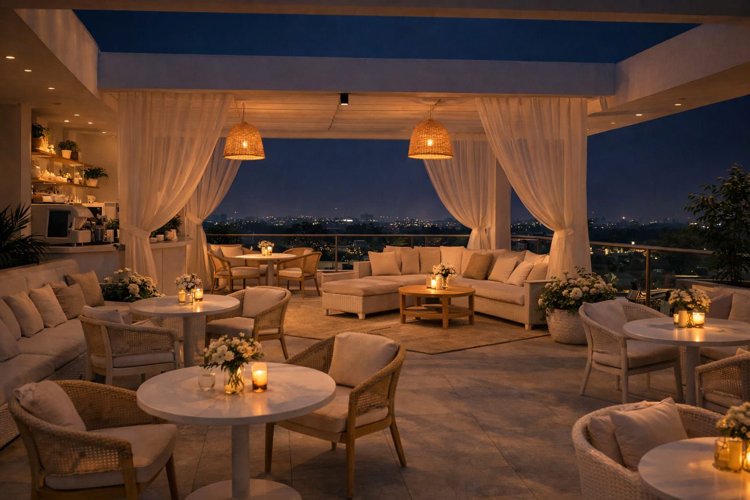 The room at dusk