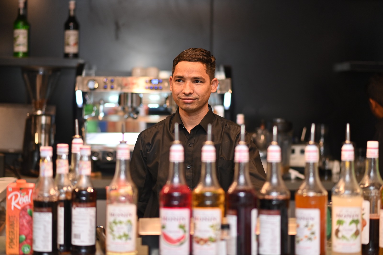 Behind the bar